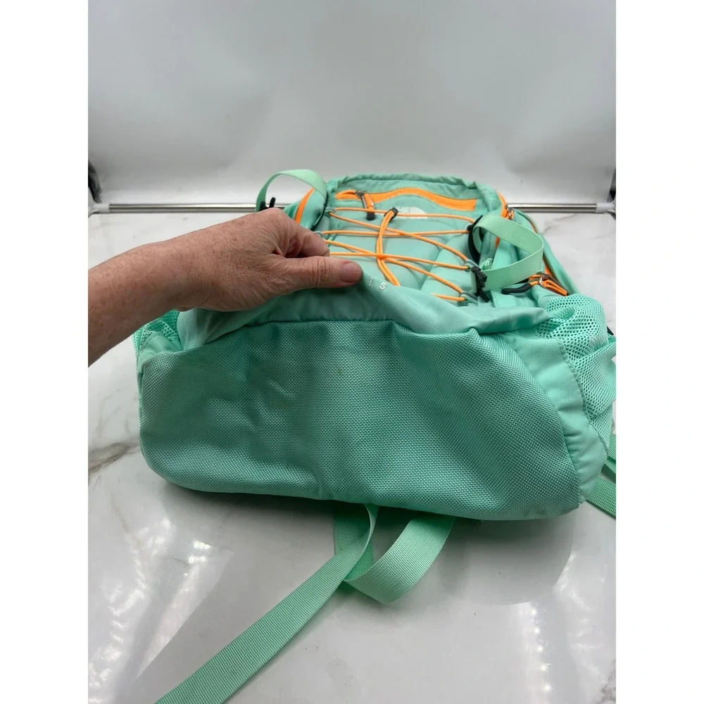 The North Face Borealis Backpack Mint Green Orange Bungee Laptop Bag Hiking